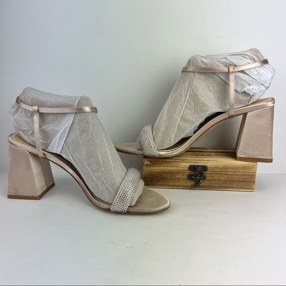 JEWEL BADGLEY MISCHKA- Women's Earlene Block Heel Evening Sandal - Picture 4 of 14